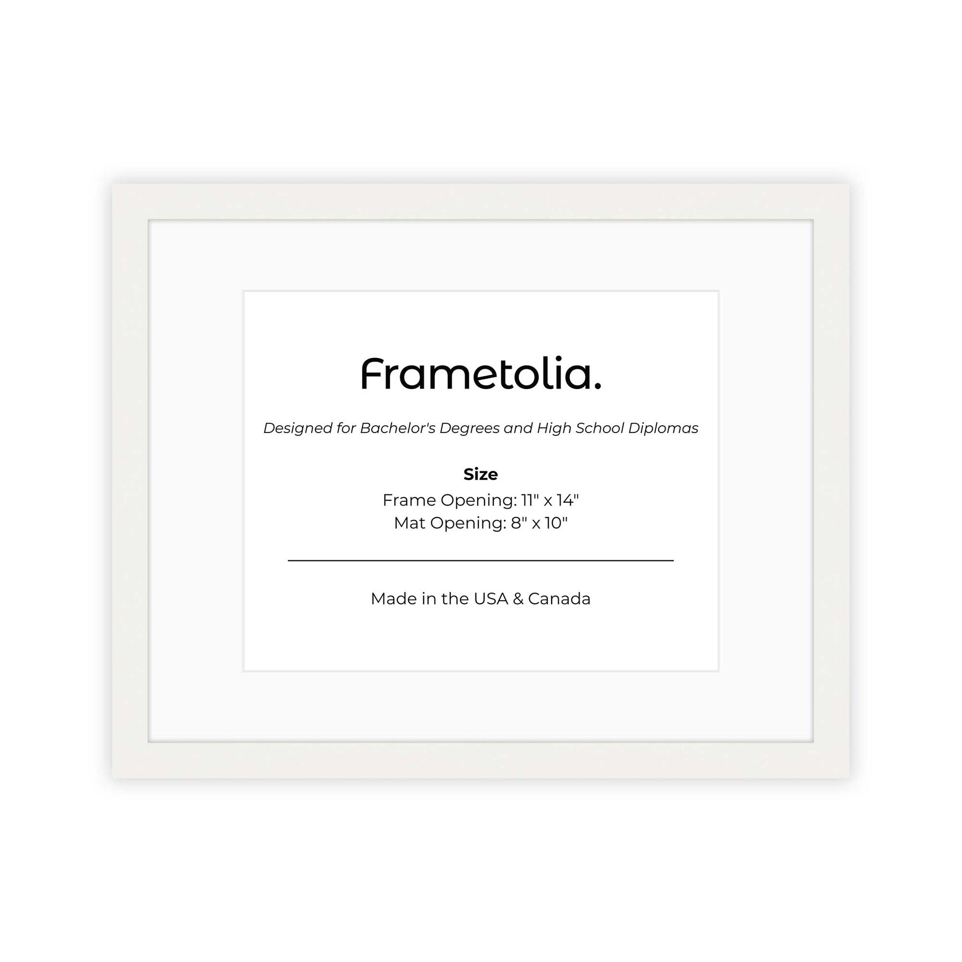 11" x 14" White Lacquer Manhattan  Diploma Frame with Mat - 8 x 10 opening