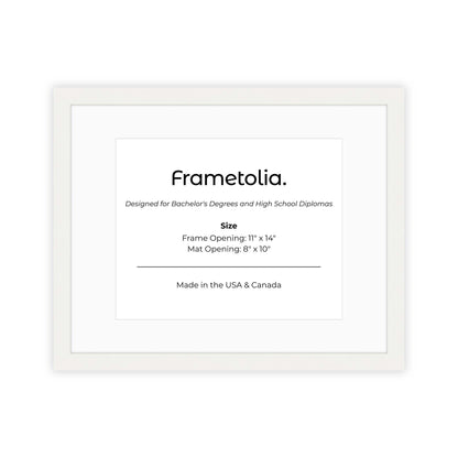 11" x 14" White Lacquer Manhattan  Diploma Frame with Mat - 8 x 10 opening