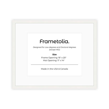 16" x 20" White Lacquer Manhattan  Diploma Frame with Mat - 11 x 14 opening