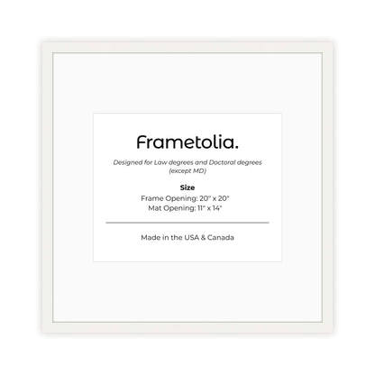 20" x 20" White Lacquer Manhattan  Diploma Frame with Mat - 11 x 14 opening