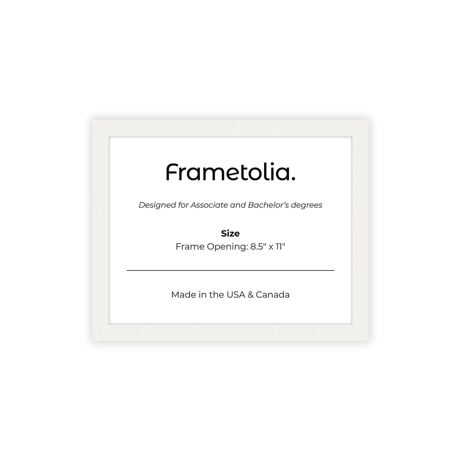 8.5" x 11" White Lacquer Manhattan  Diploma Frame - No Mat