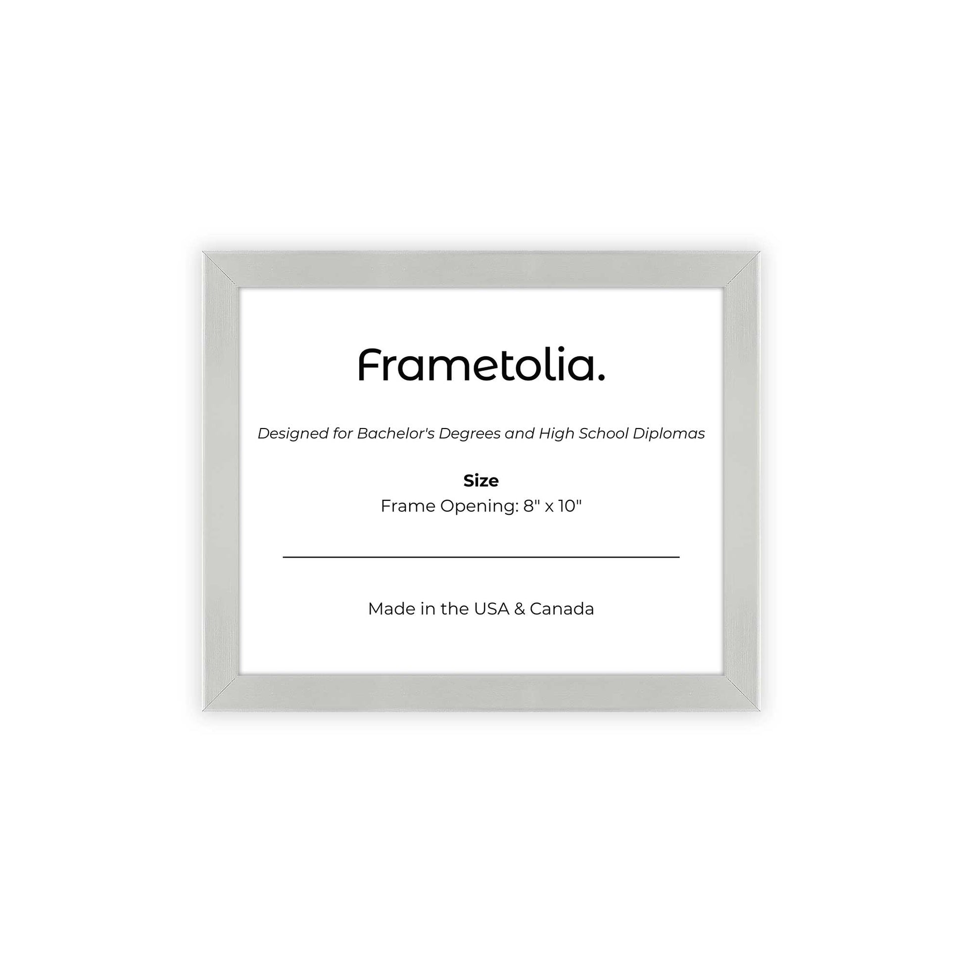 8" x 10" Titanium Silver Manhattan Diploma Frame - No Mat