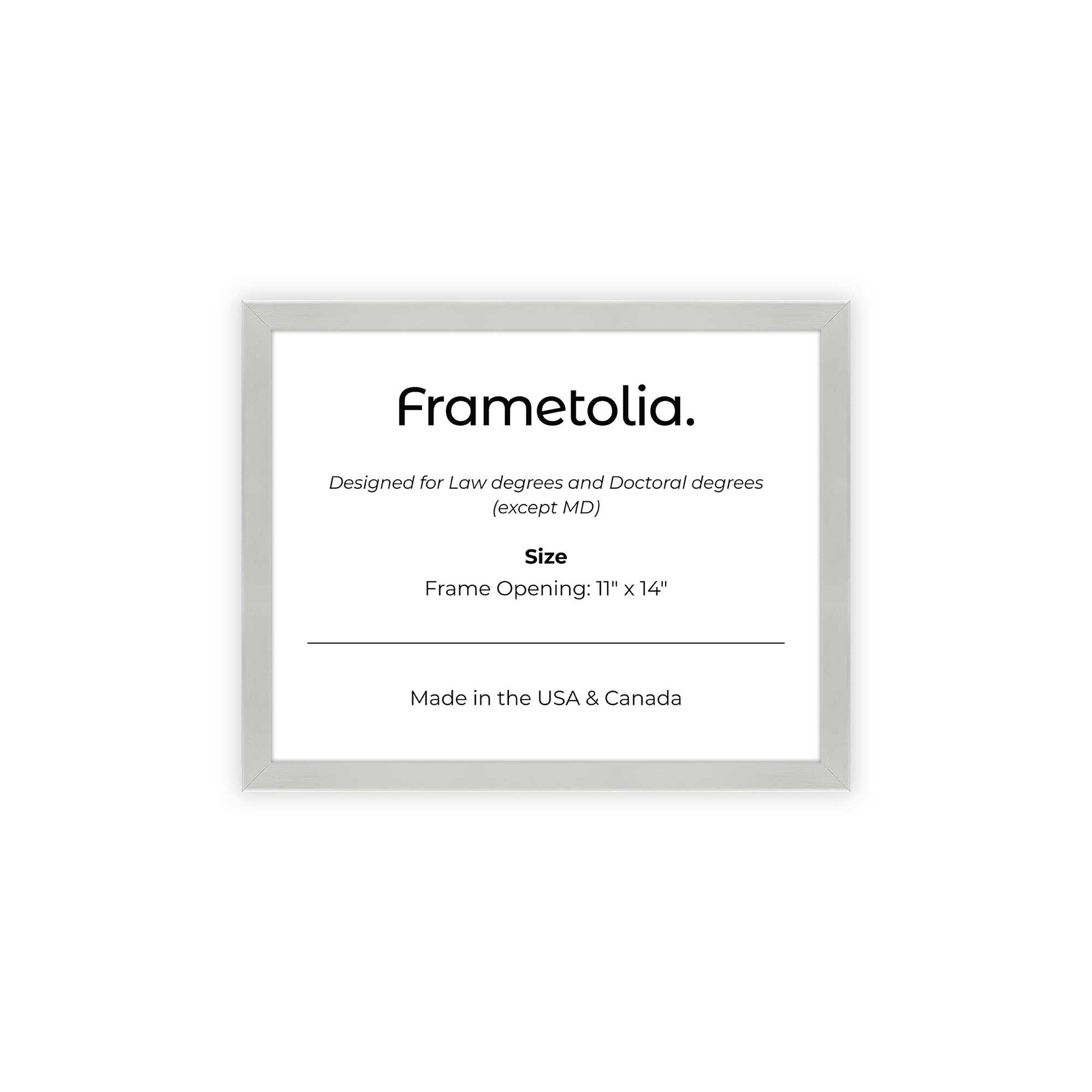 11" x 14" Titanium Silver Manhattan  Diploma Frame - No Mat