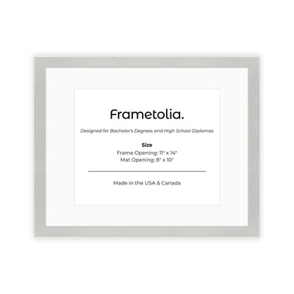 11" x 14" Titanium Silver Manhattan  Diploma Frame with Mat - 8 x 10 opening