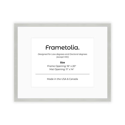 16" x 20" Titanium Silver Manhattan  Diploma Frame with Mat - 11 x 14 opening