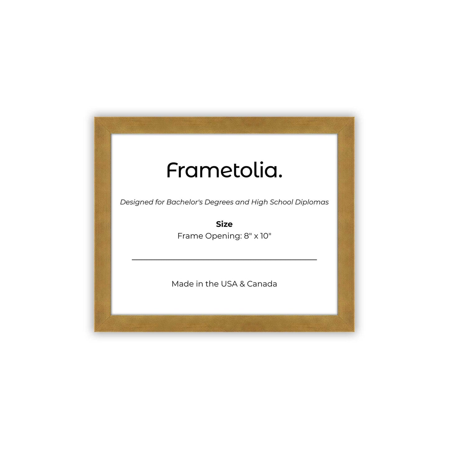 8" x 10" Pale Gold Manhattan Diploma Frame - No Mat