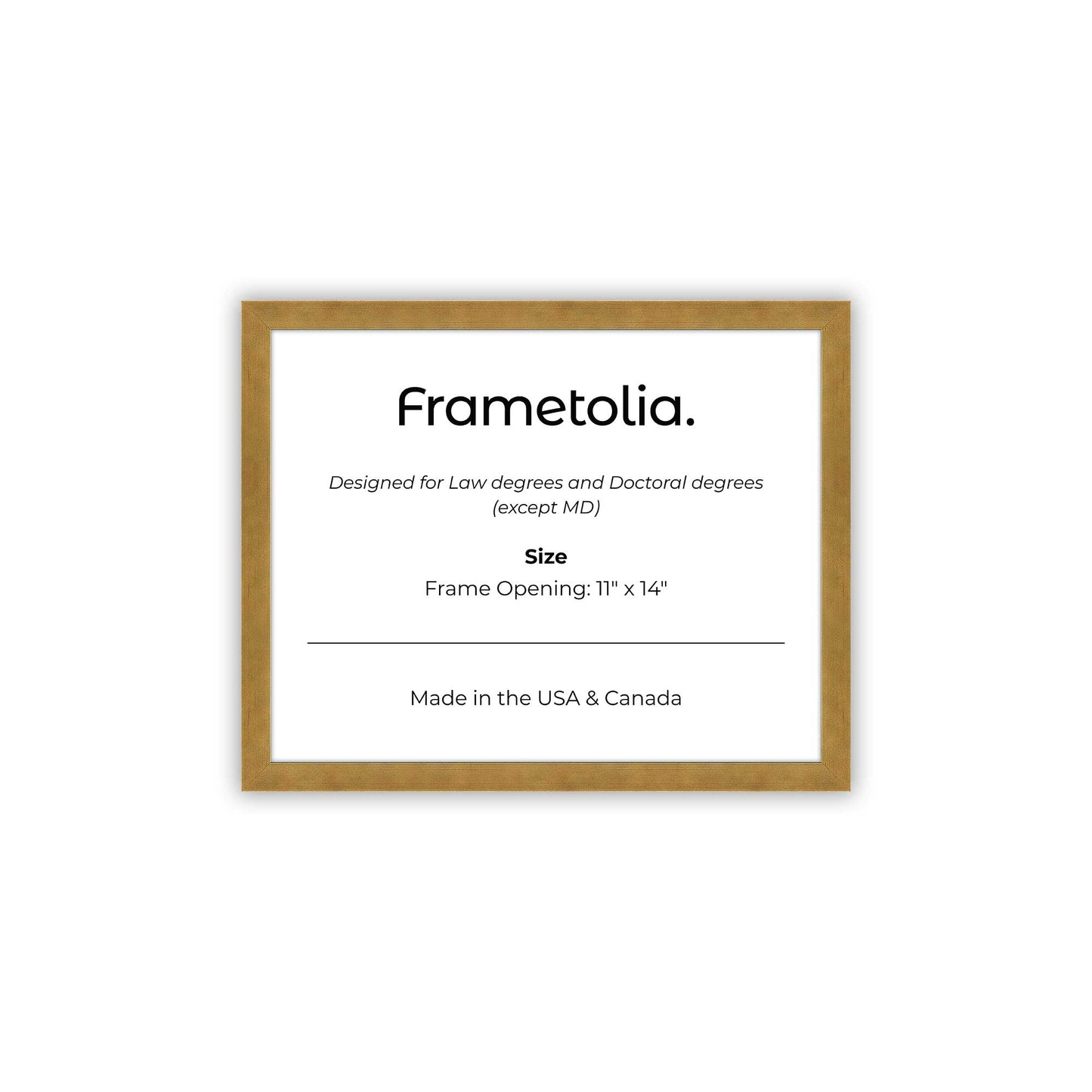 11" x 14" Pale Gold Manhattan  Diploma Frame - No Mat