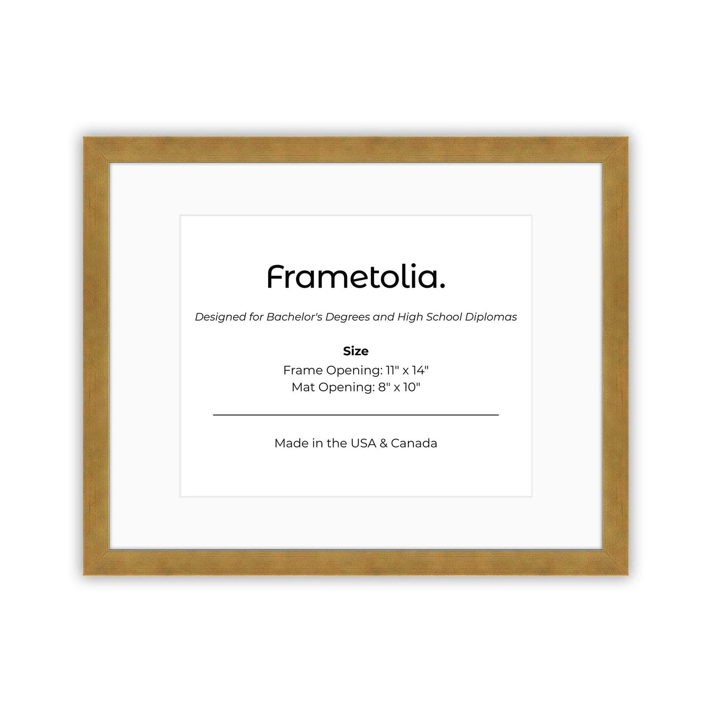 11" x 14" Pale Gold Manhattan  Diploma Frame with Mat - 8 x 10 opening