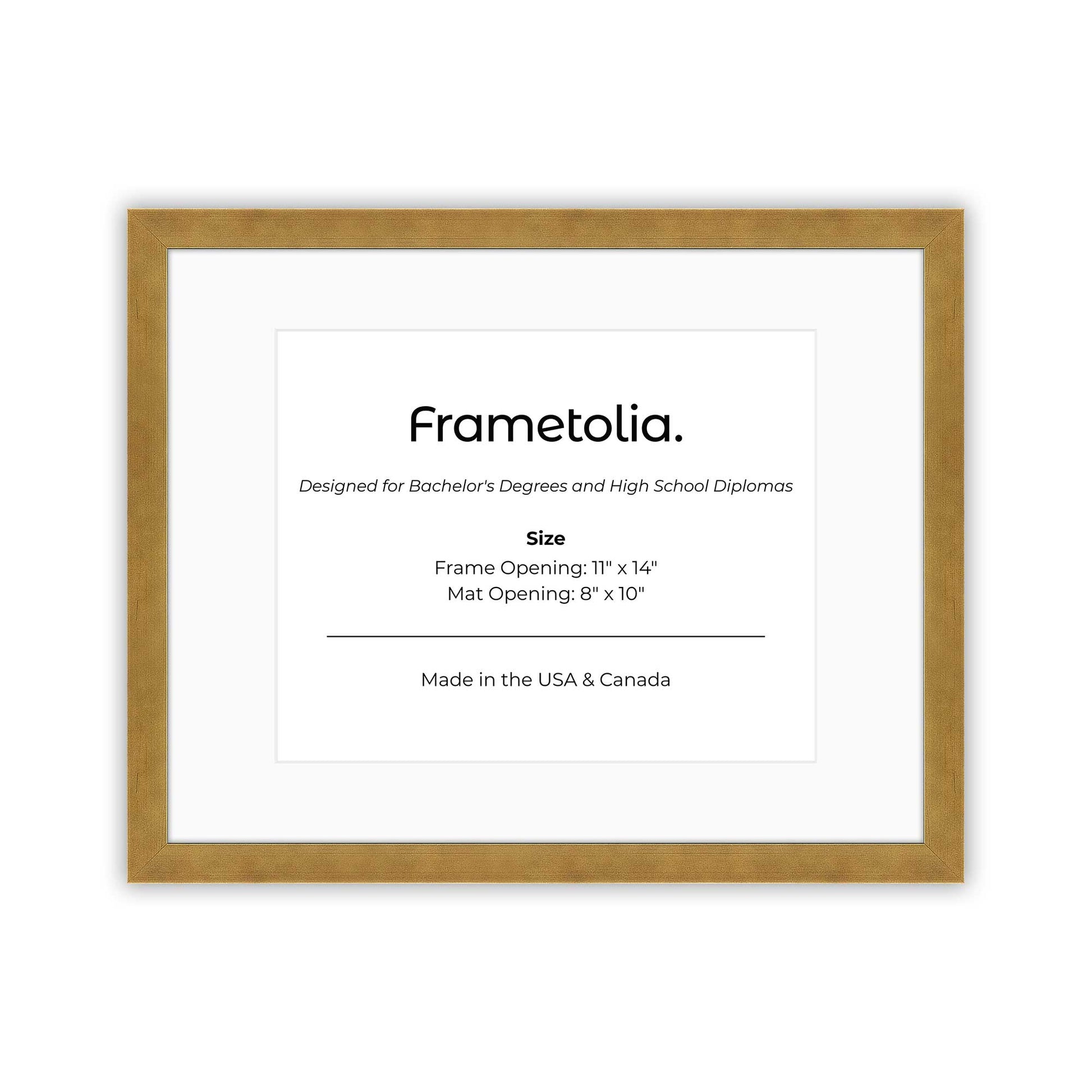 11" x 14" Pale Gold Manhattan  Diploma Frame with Mat - 8 x 10 opening