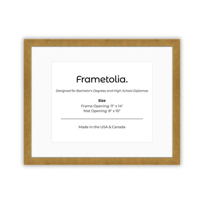 11" x 14" Pale Gold Manhattan  Diploma Frame with Mat - 8 x 10 opening