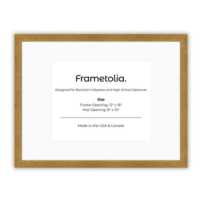 12" x 16" Pale Gold Manhattan  Diploma Frame with Mat - 8 x 10 opening
