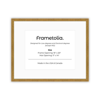 16" x 20" Pale Gold Manhattan  Diploma Frame with Mat - 11 x 14 opening