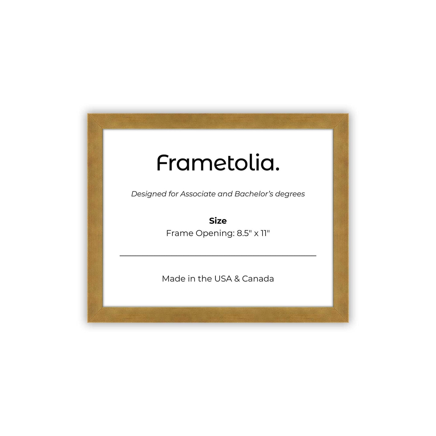 8.5" x 11" Pale Gold Manhattan  Diploma Frame - No Mat