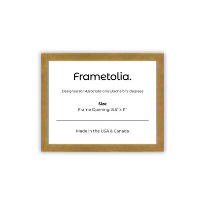 8.5" x 11" Pale Gold Manhattan  Diploma Frame - No Mat