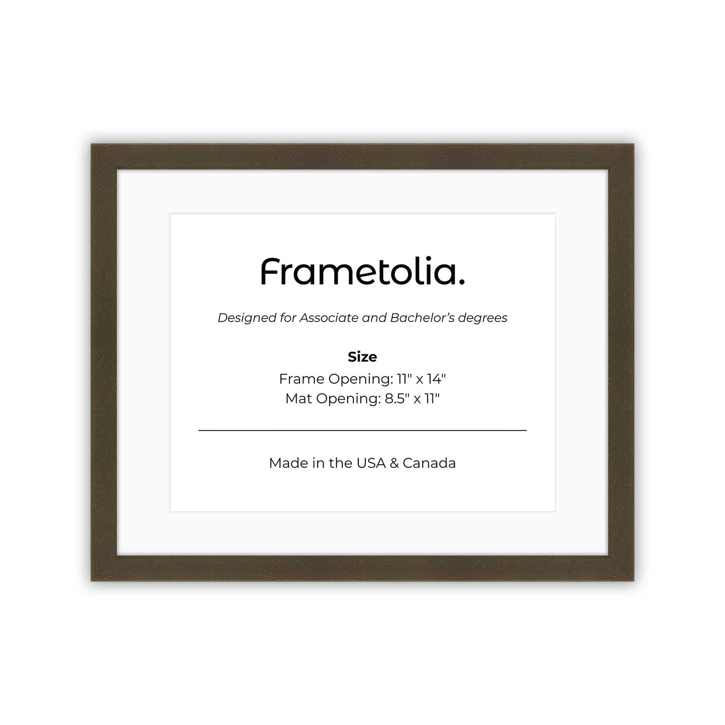 11" x 14" Belvinder Brown Manhattan  Diploma Frame with mat -  8.5 x 11 opening