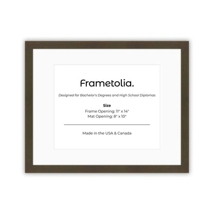 11" x 14" Belvinder Brown Manhattan  Diploma Frame with Mat - 8 x 10 opening