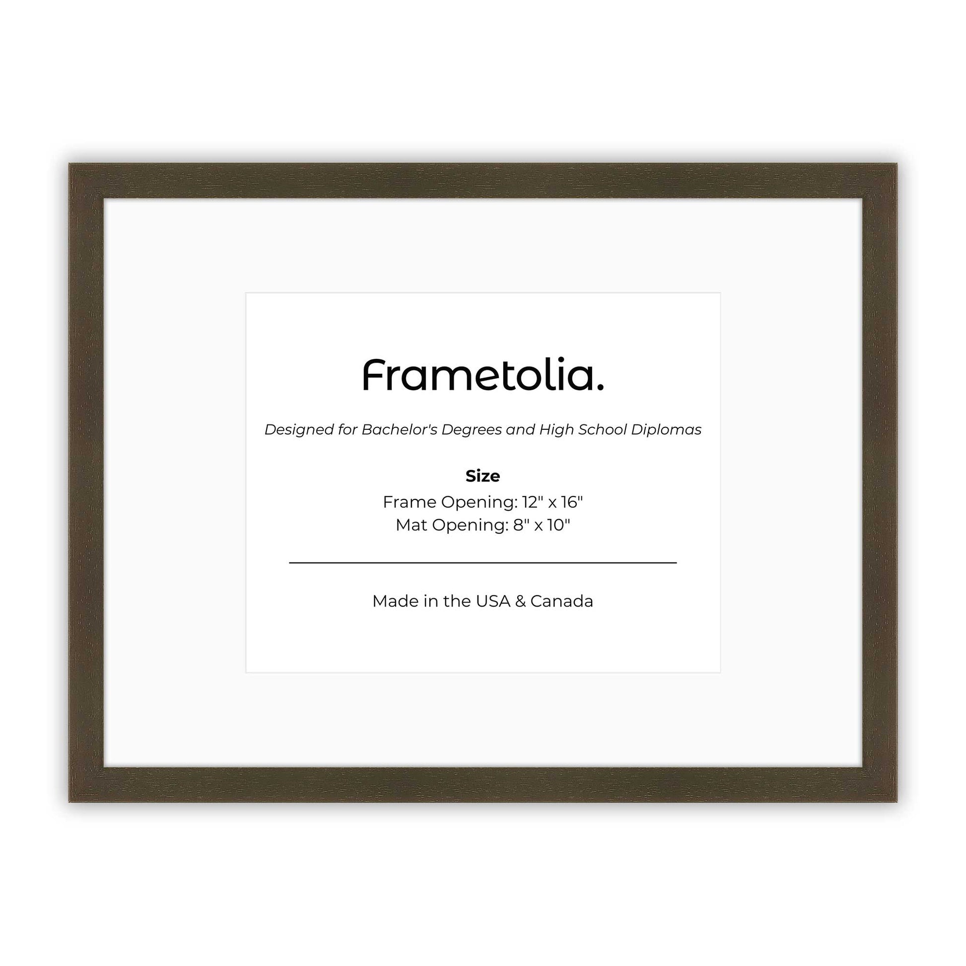 12" x 16" Belvinder Brown Manhattan  Diploma Frame with Mat - 8 x 10 opening