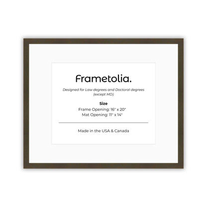 16" x 20" Belvinder Brown Manhattan  Diploma Frame with Mat - 11 x 14 opening