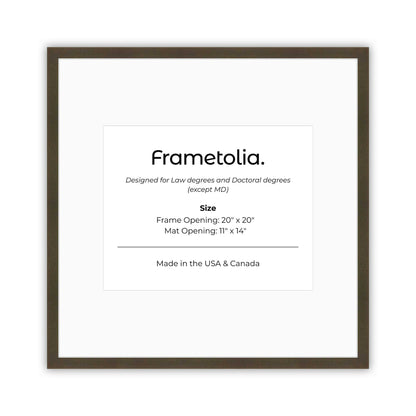 20" x 20" Belvinder Brown Manhattan  Diploma Frame with Mat - 11 x 14 opening