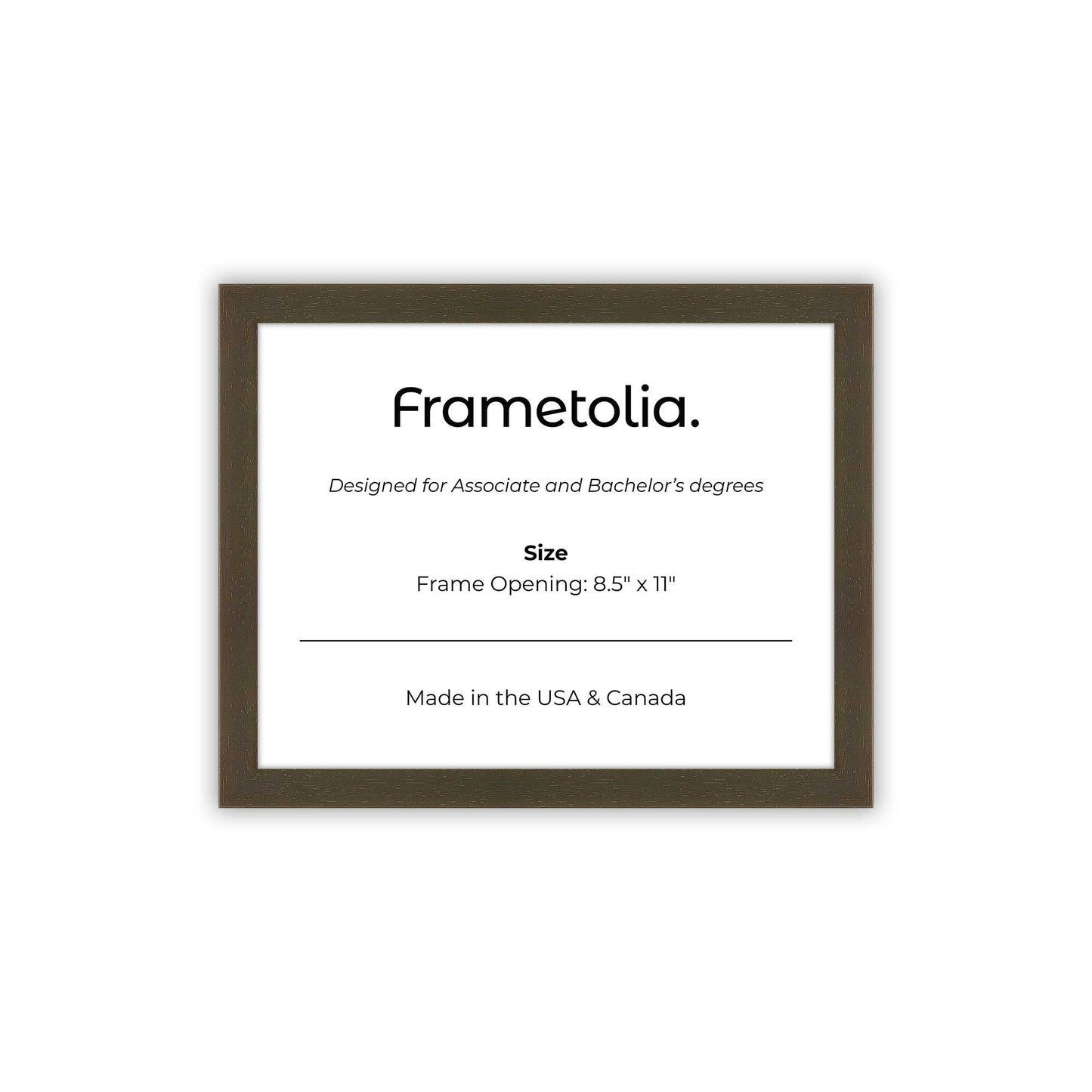 8.5" x 11" Belvinder Brown Manhattan  Diploma Frame - No Mat