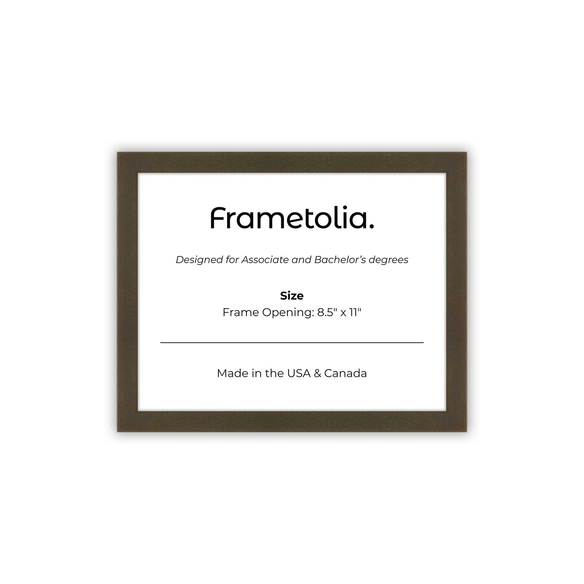 8.5" x 11" Belvinder Brown Manhattan  Diploma Frame - No Mat