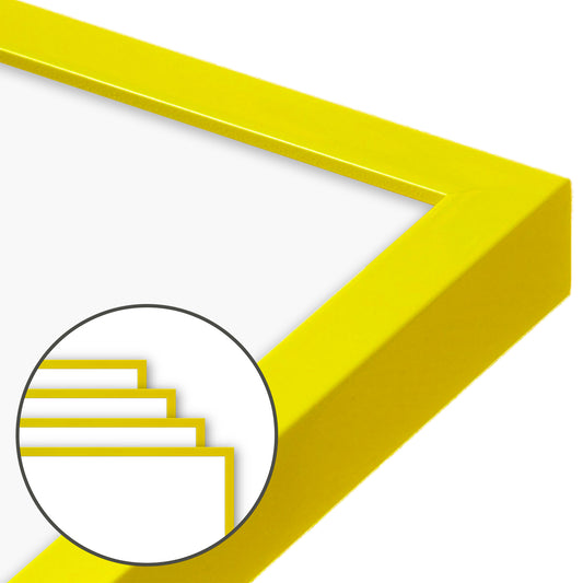 Sunburst Yellow Narrow Width Wall Frame, Set of 4