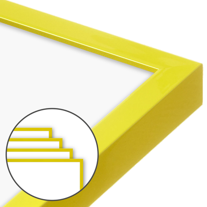 Sunburst Yellow Narrow Width Wall Frame, Set of 4