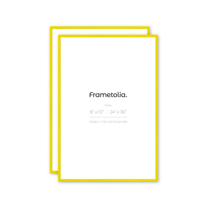 Sunburst Yellow Aurora Wall Frame, Set of 2