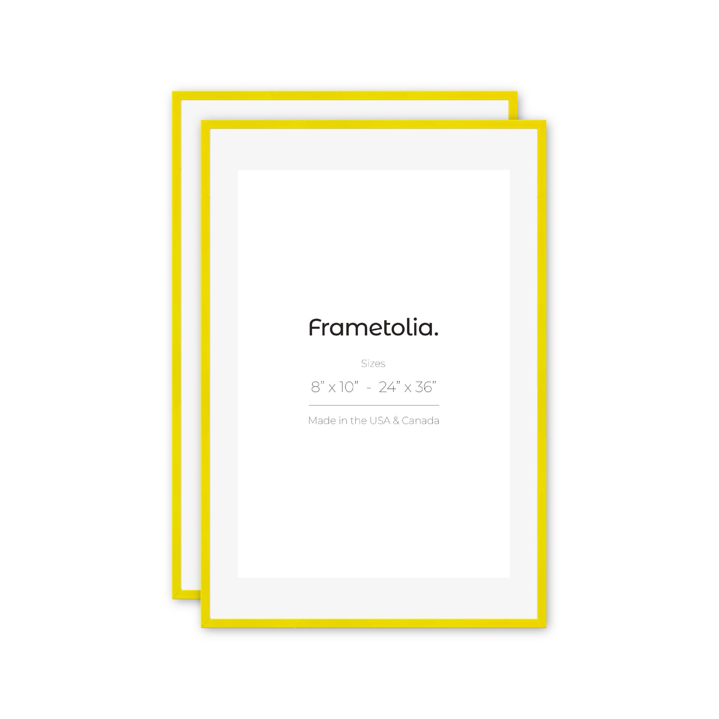 Sunburst Yellow Narrow Width Wall Frame, Set of 2