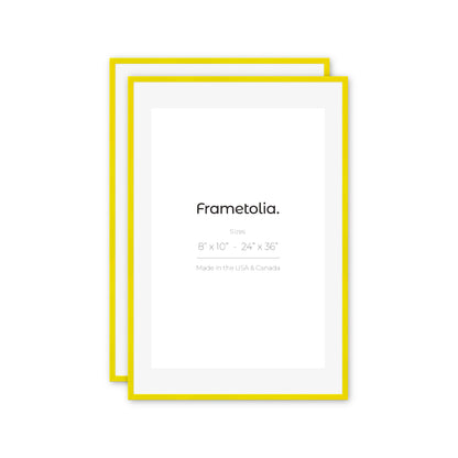 Sunburst Yellow Narrow Width Wall Frame, Set of 2