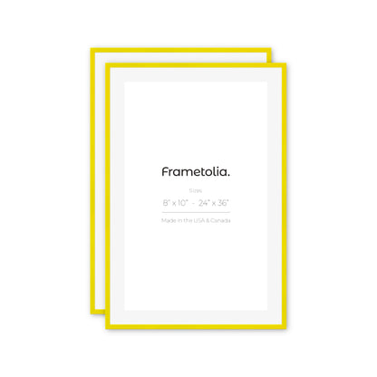 Sunburst Yellow Narrow Width Wall Frame, Set of 2