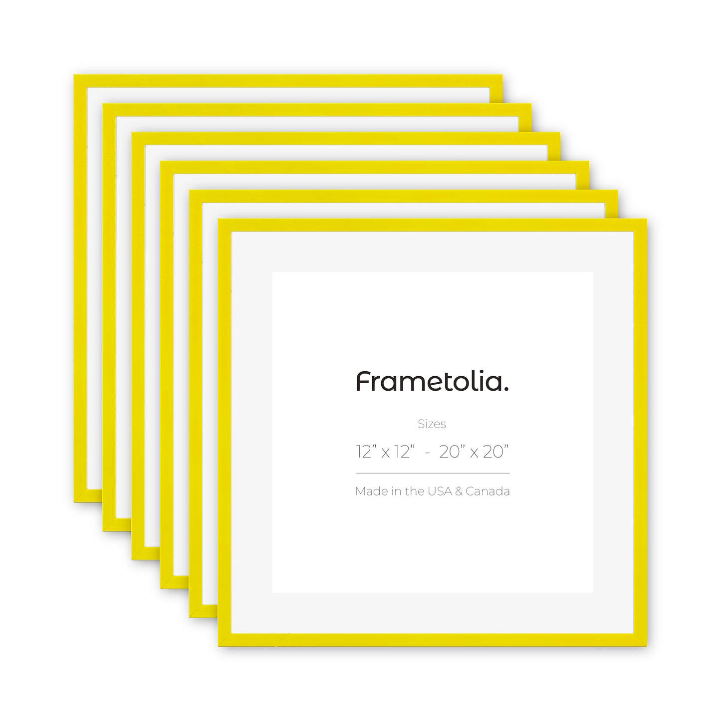Sunburst Yellow Narrow Width Wall Frame, Set of 6