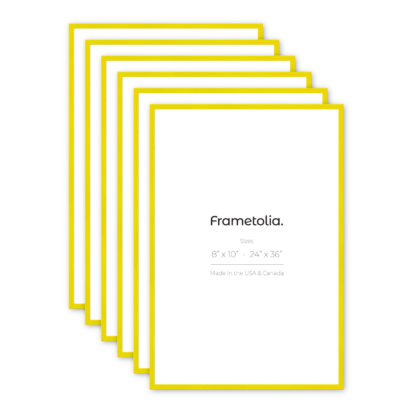 Sunburst Yellow Narrow Width Wall Frame, Set of 6