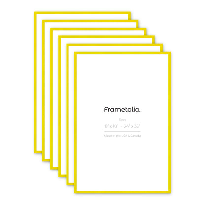 Sunburst Yellow Narrow Width Wall Frame, Set of 6