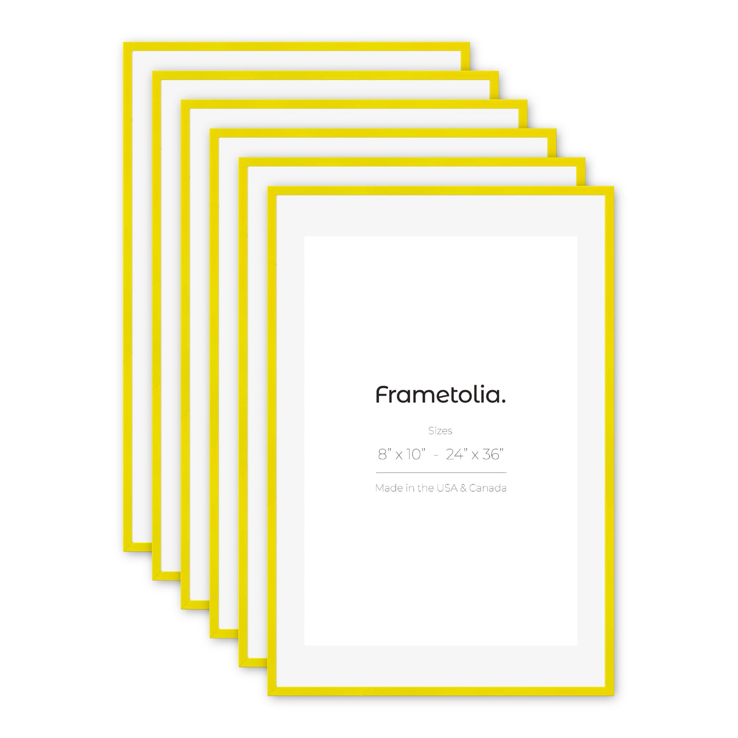 Sunburst Yellow Narrow Width Wall Frame, Set of 6