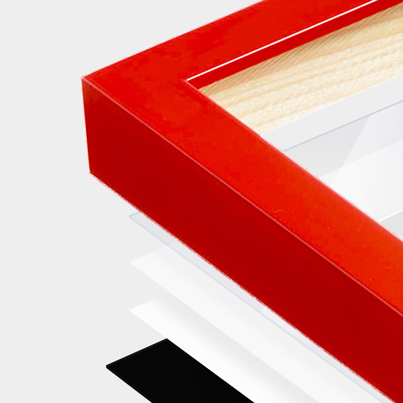 [LIFESTYLE],Cherry Red Narrow Width Wall Frame in a room