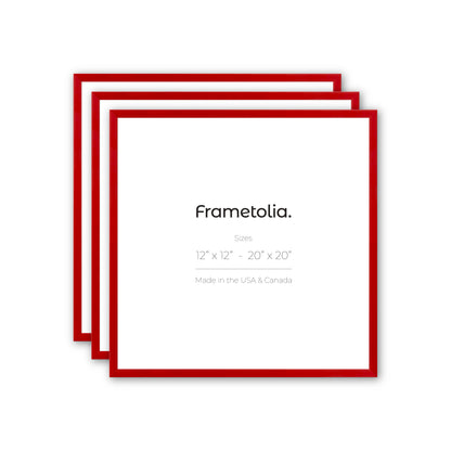 Cherry Red Aurora Wall Frame, Set of 3