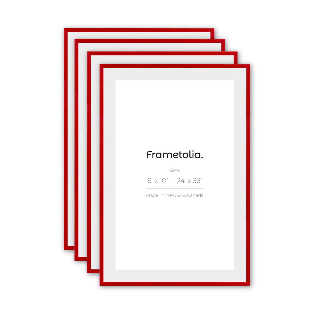 Cherry Red Aurora Wall Frame, Set of 4