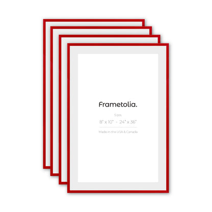 Cherry Red Aurora Wall Frame, Set of 4