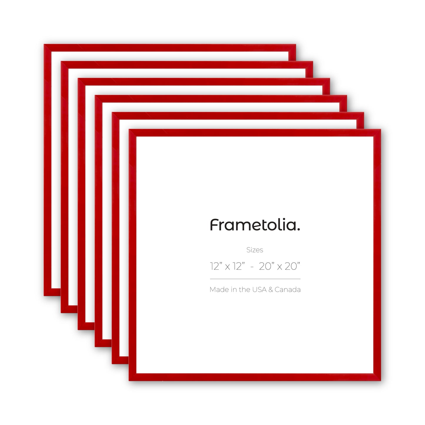 Cherry Red Narrow Width Wall Frame, Set of 6