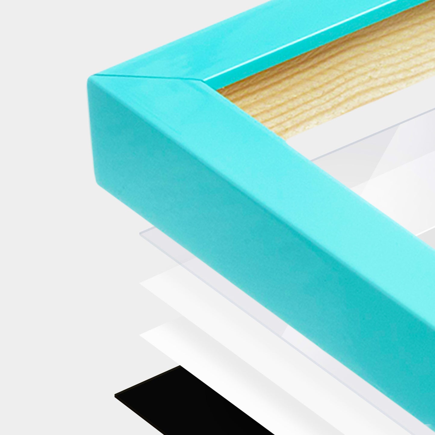 [LIFESTYLE],Capri Teal Narrow Width Wall Frame in a room