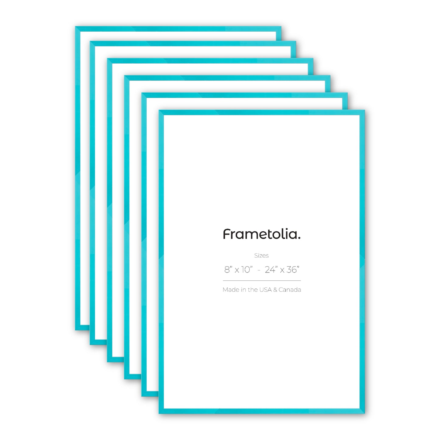Capri Teal Narrow Width Wall Frame, Set of 6