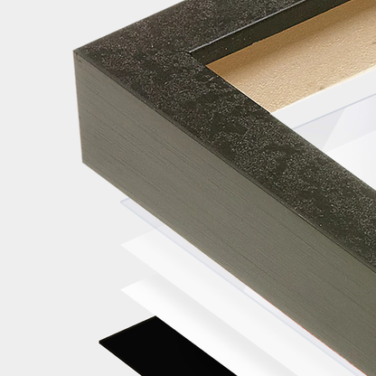 Charcoal Vienna Wall Frame corner Close up with layers broken out