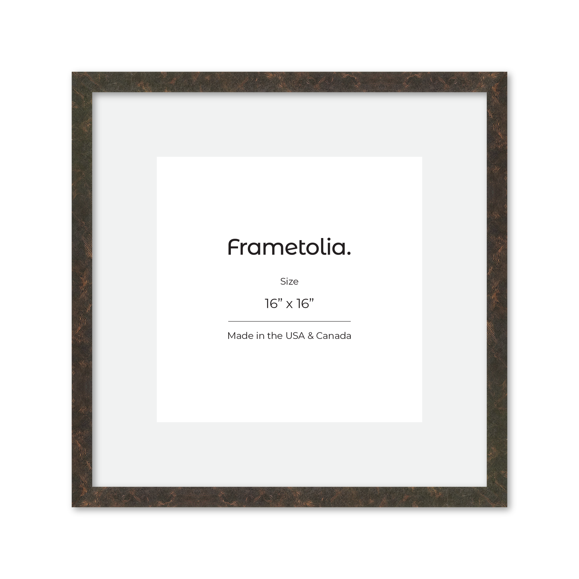 16" x 16" Rich Brown Vienna Wall Frame