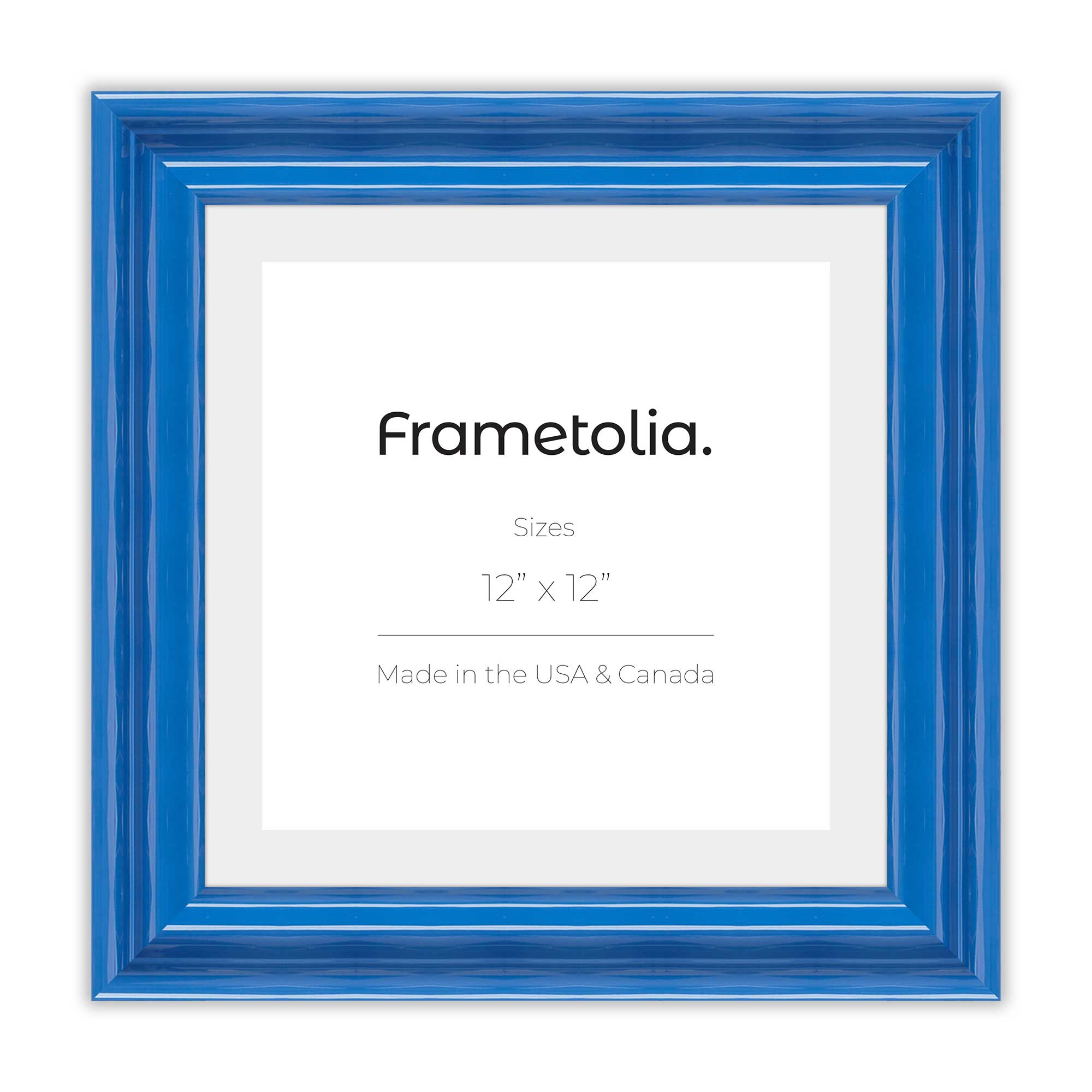 seaport blue solano wall frame with a narrow mat