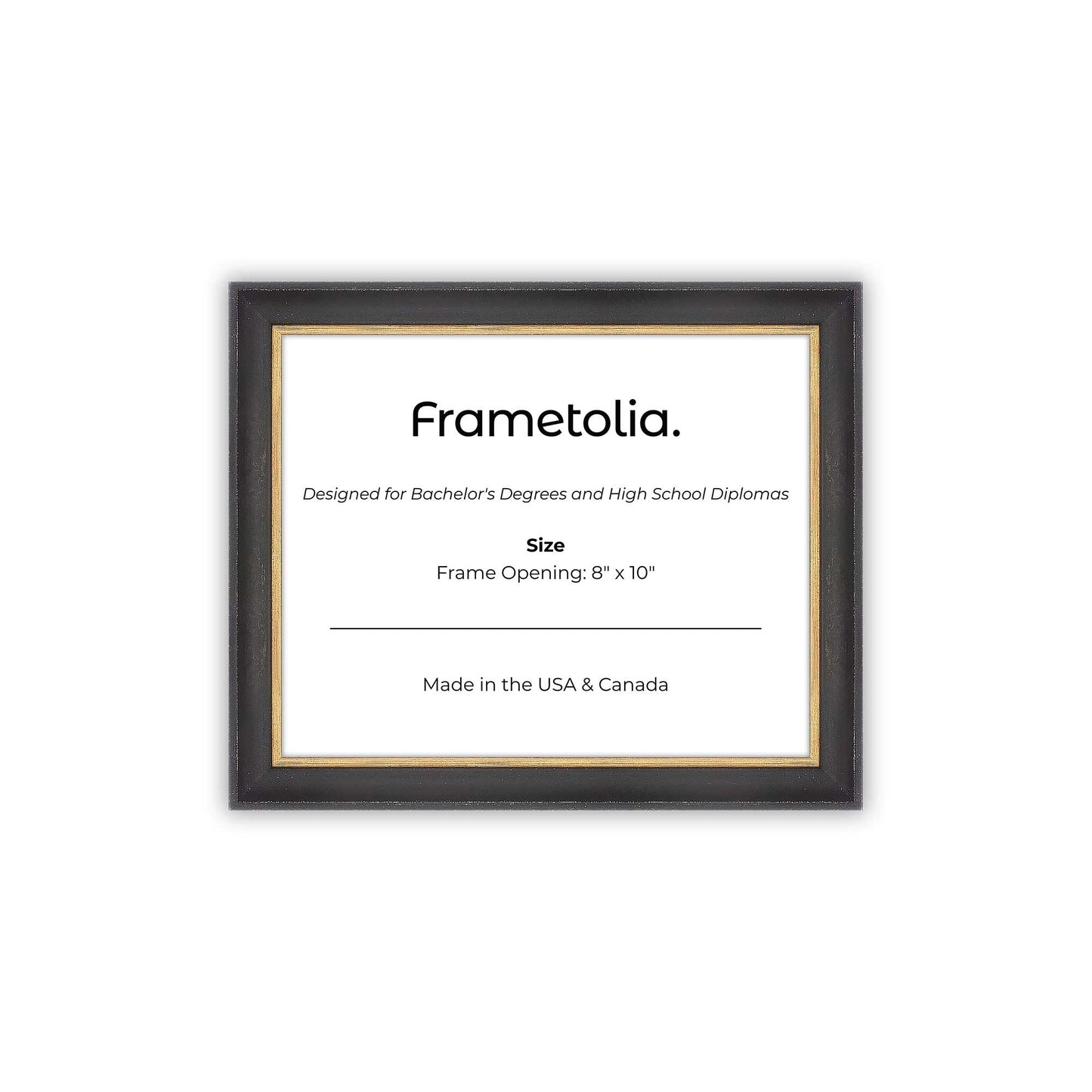 8" x 10" Cocoa & Gold FAMILY Diploma Frame - No Mat
