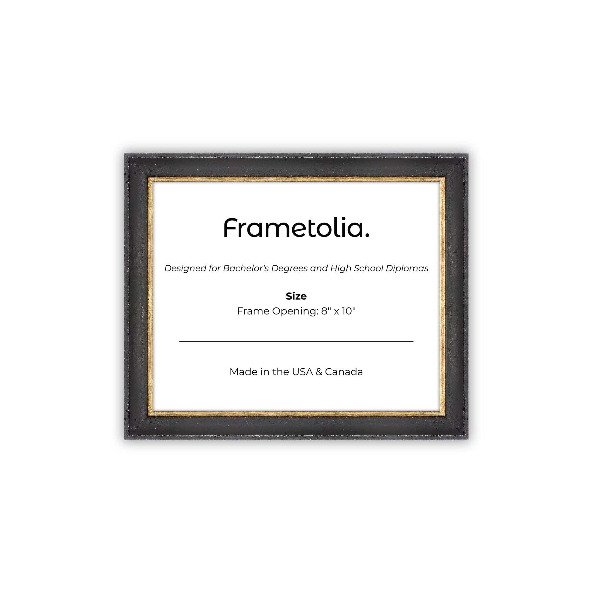 8" x 10" Cocoa & Gold FAMILY Diploma Frame - No Mat