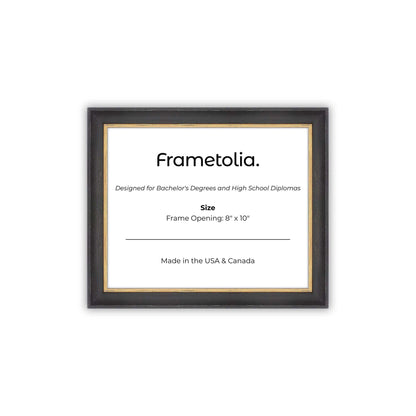 8" x 10" Cocoa & Gold FAMILY Diploma Frame - No Mat