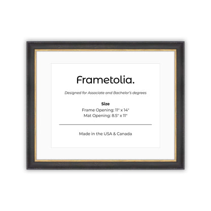 11" x 14" Cocoa & Gold FAMILY  Diploma Frame with mat -  8.5 x 11 opening