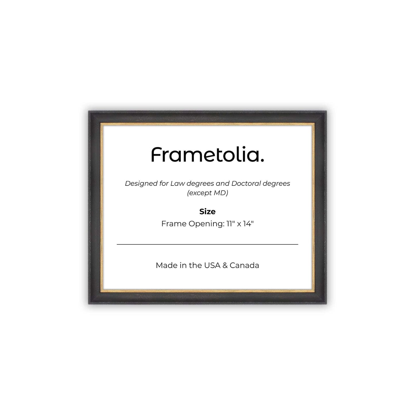 11" x 14" Cocoa & Gold FAMILY  Diploma Frame - No Mat